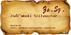 Zsámboki Szilveszter névjegykártya