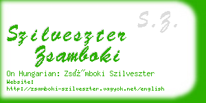 szilveszter zsamboki business card